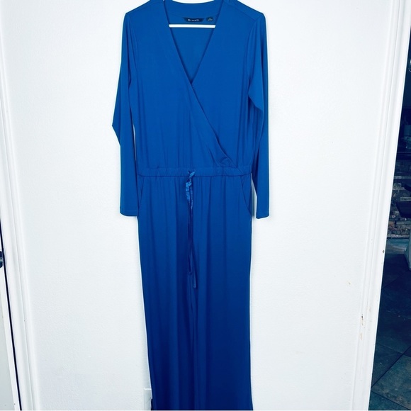 H by Halston size s blue stretchy jumpsuit - Picture 3 of 9